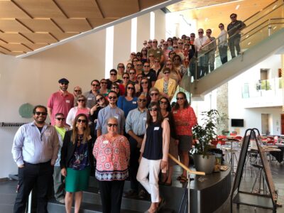 EZB Practitioners 2018 group photo of participants on stairs at Dickinson College