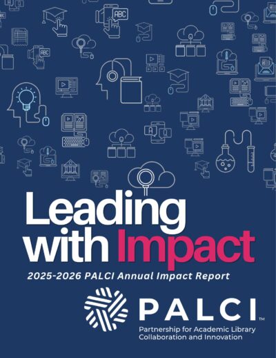 Annual impact report cover page showing title "Leading with Impact 2025-2026 PALCI Annual Impact Report"